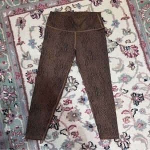snakeskin cropped leggings